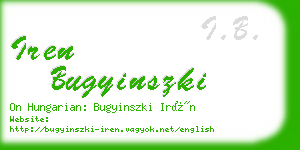 iren bugyinszki business card